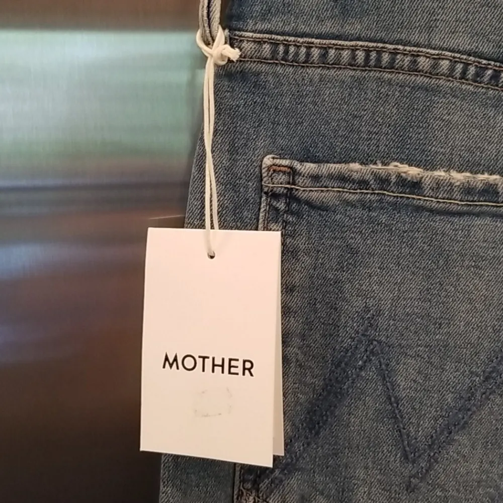 💕MOTHER💕 The Pixie Dazzler Ankle Fray Jeans Secret Sister Button Fly 31 Blue - Image 13