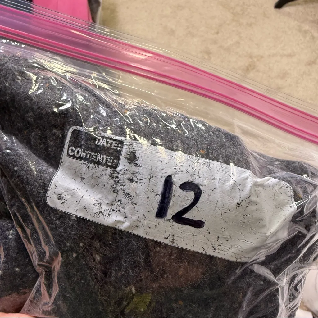 Well Worn Grey Mock Neck Knit Charcoal Grey Sweater Lagenlook Nep Yarn Oversize - Image 7