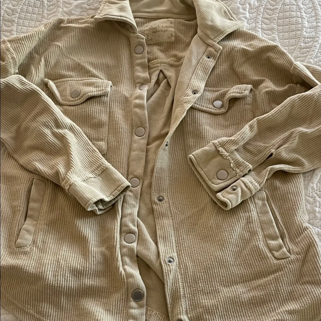 Altar'd State  Tan Corduroy Button-Up Top - Image 4