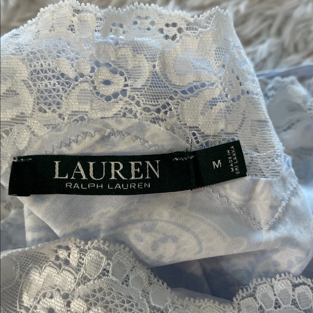 Lauren Ralph Lauren nightgown and Robe Size Medium Blue - Image 5