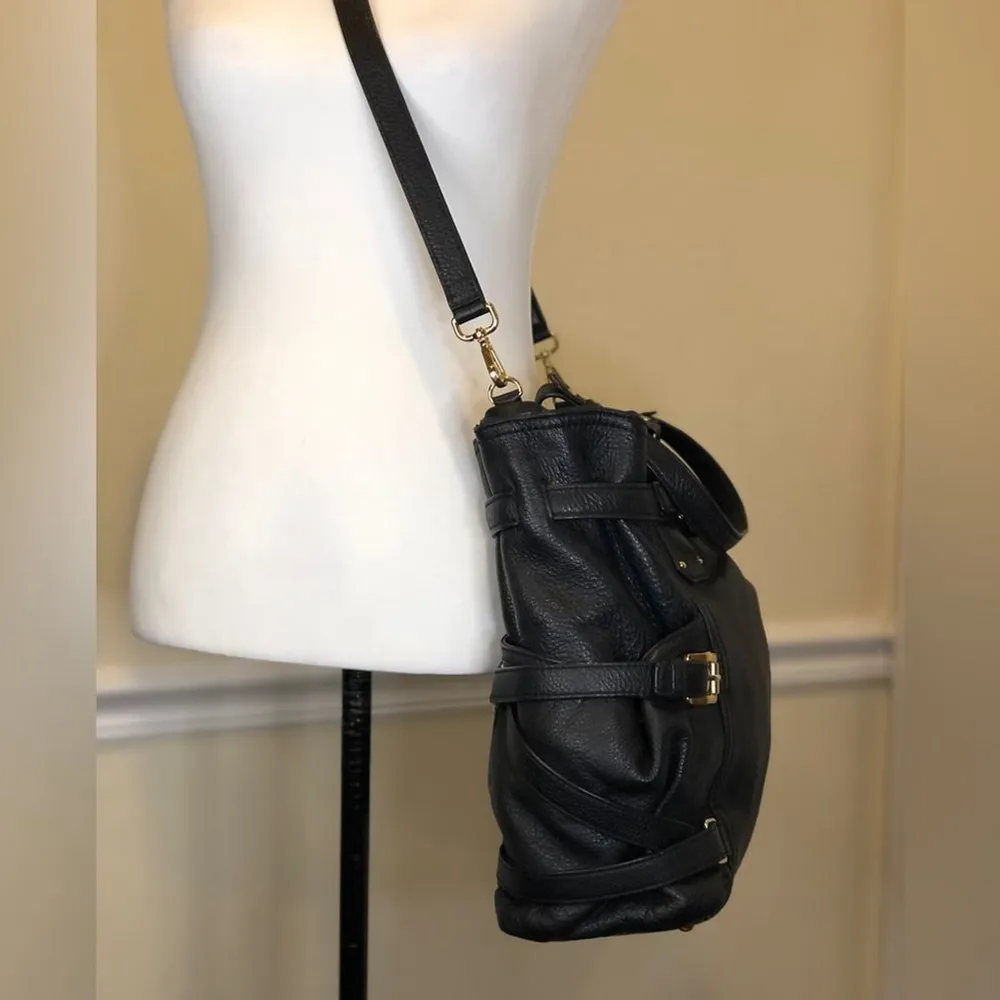 MICHAEL KORS Gansevoort Black Tumbled Leather Shoulder Bag Crossbody Totei - Image 3