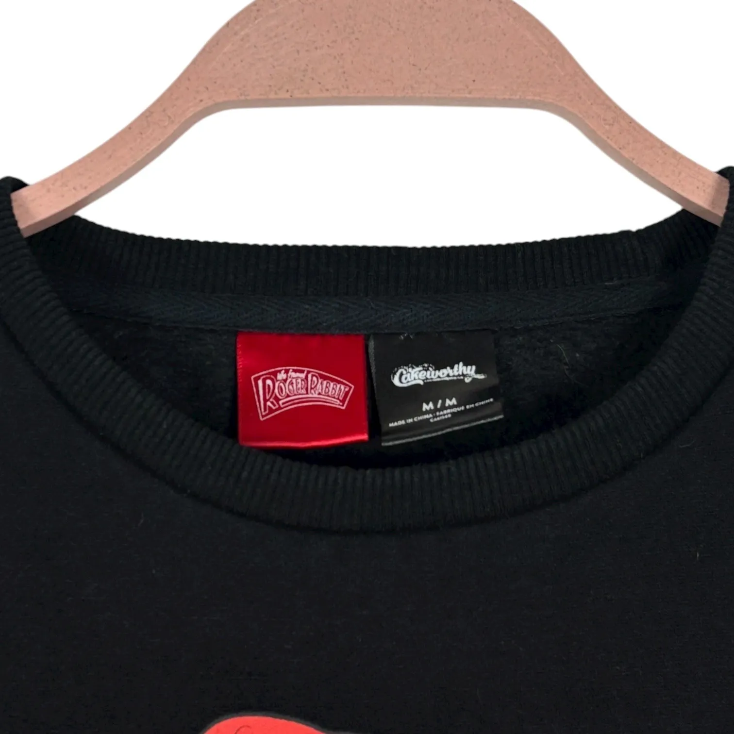 Cakeworthy Who Framed Roger Rabbit Jessica Rabbit Black Graphic Sweatshirt sz M - Image 6