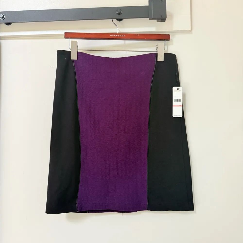 Laundry Shelli Segal Pencil Skirt Women's Size 10 Stretch Black Purple - Image 5