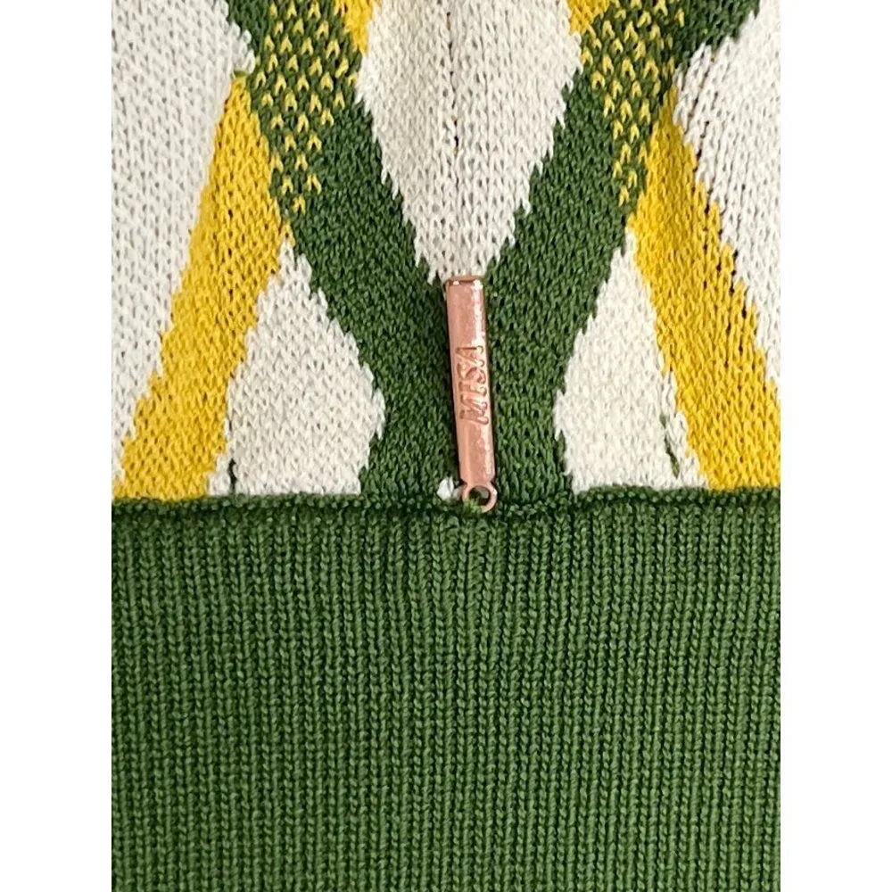 Misa Los Angeles Rialta Pants in Limoncello Geo Large New Womens Knit Trousers - Image 7