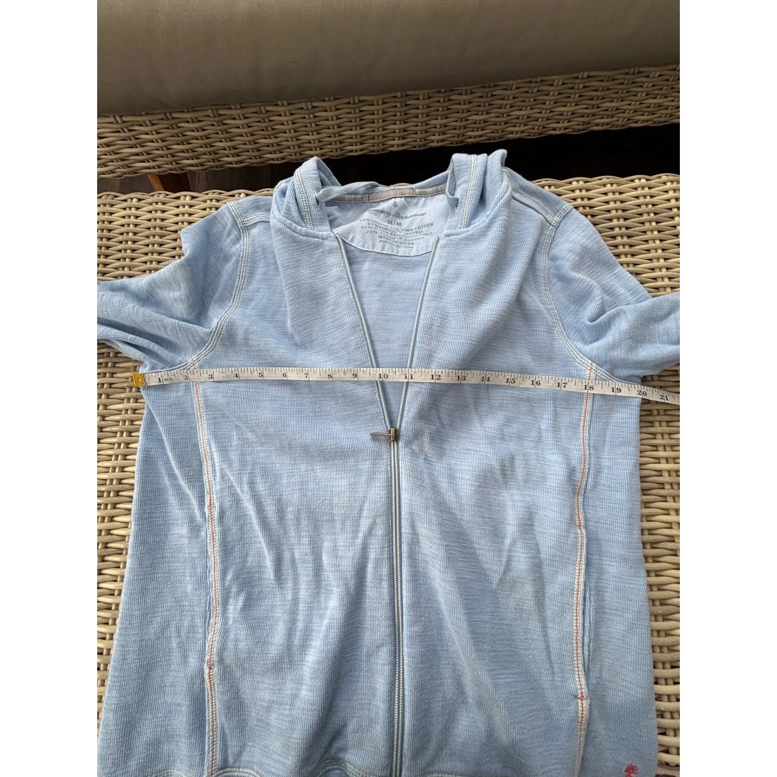 Tommy Bahama Tobago Bay Pima Cotton Tencel Full Zip Hoodie Medium layered - Image 9