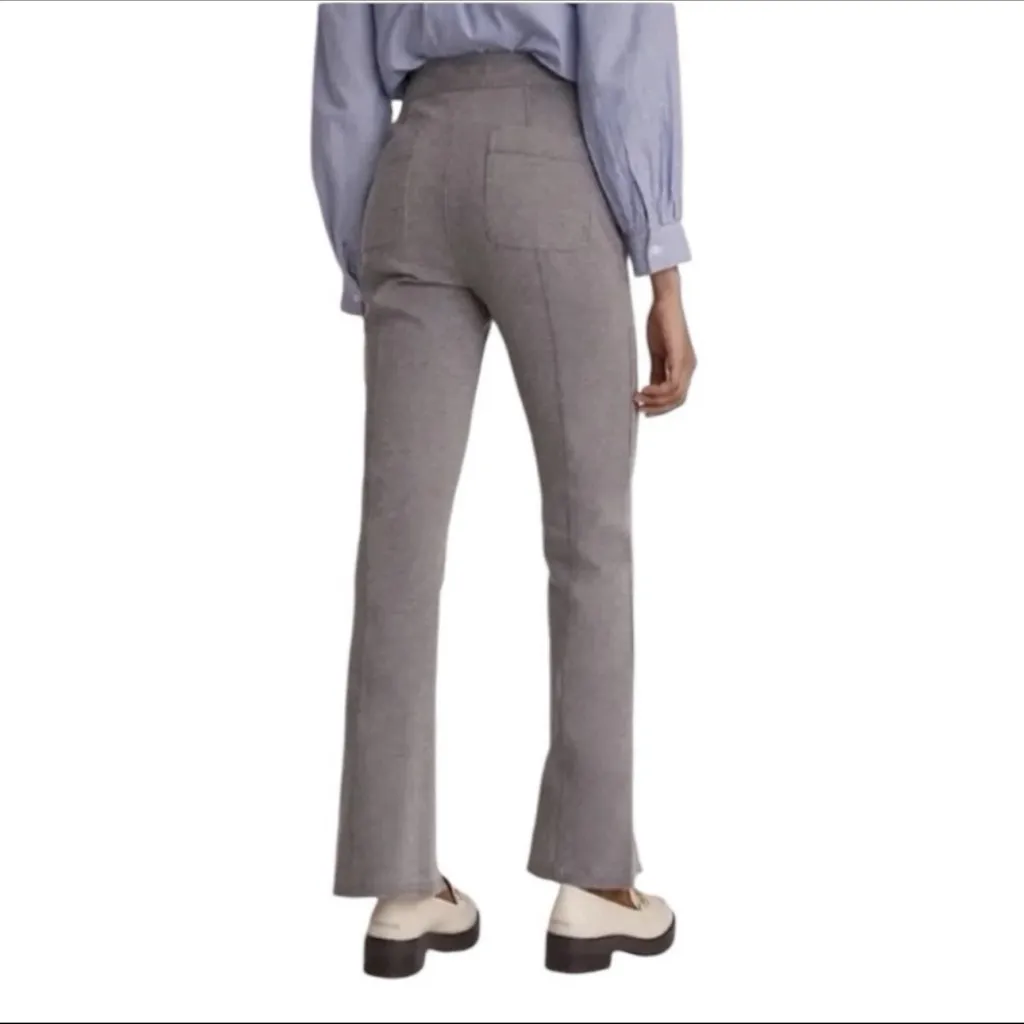 Anthropologie Maeve Seamed Flare Pants Gray Tweed Ponte Knot Size US 2 Slit - Image 3