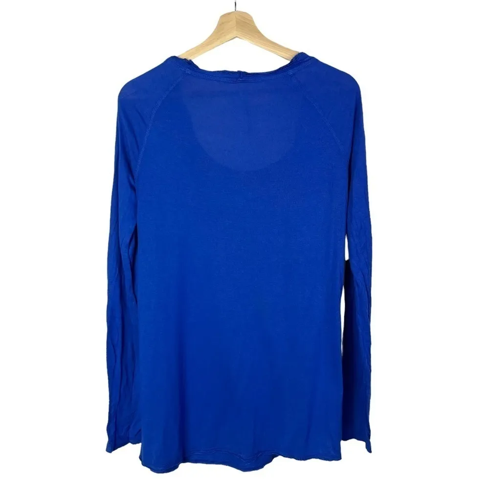 Rachel Roy Bright Blue Scoop Neck Long Sleeve T-Shirt M - Image 2