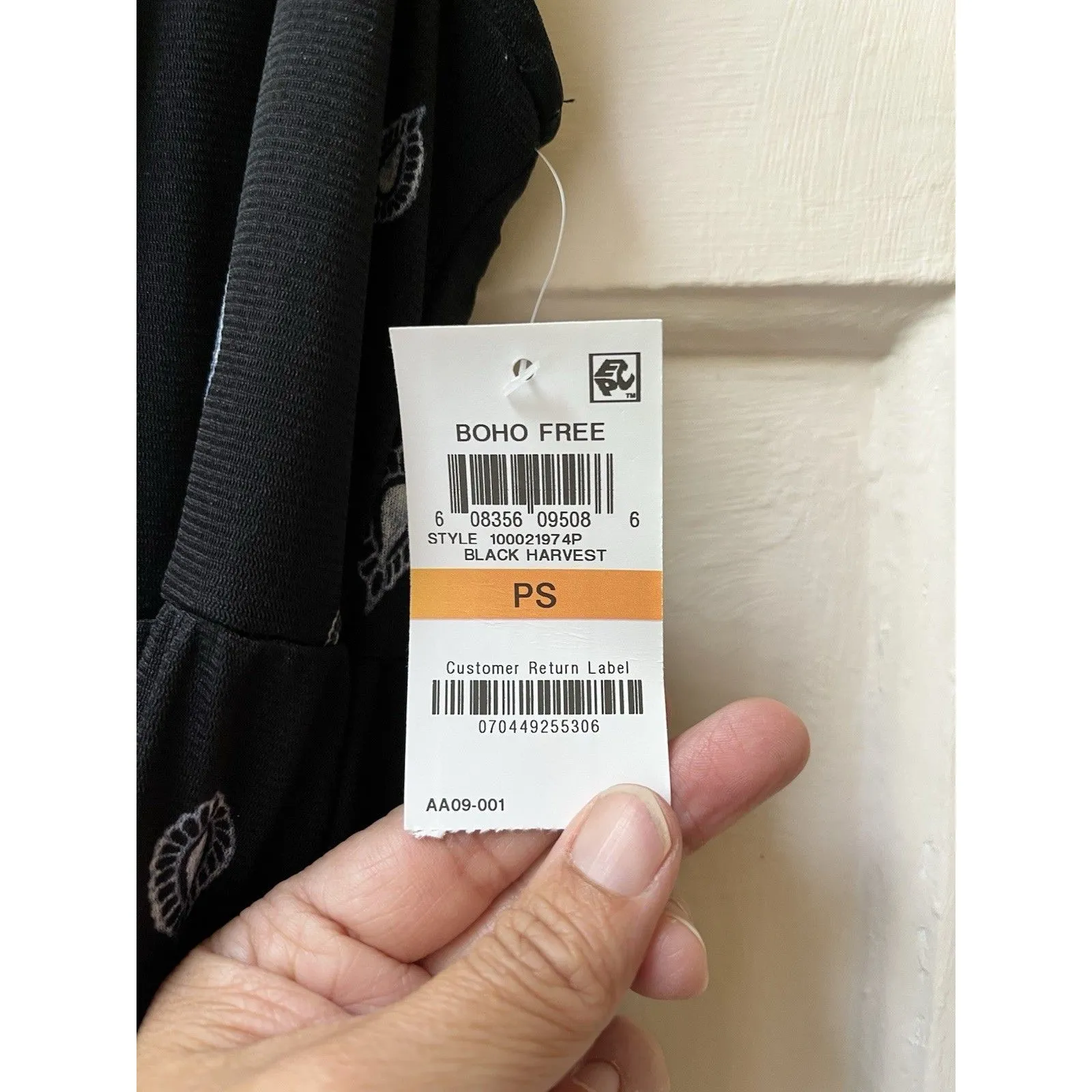 Style And Co Bohemian Dark Prairie Dress PS Midi Floral Navy Ranch Peasant New Black Size undefined - Image 5