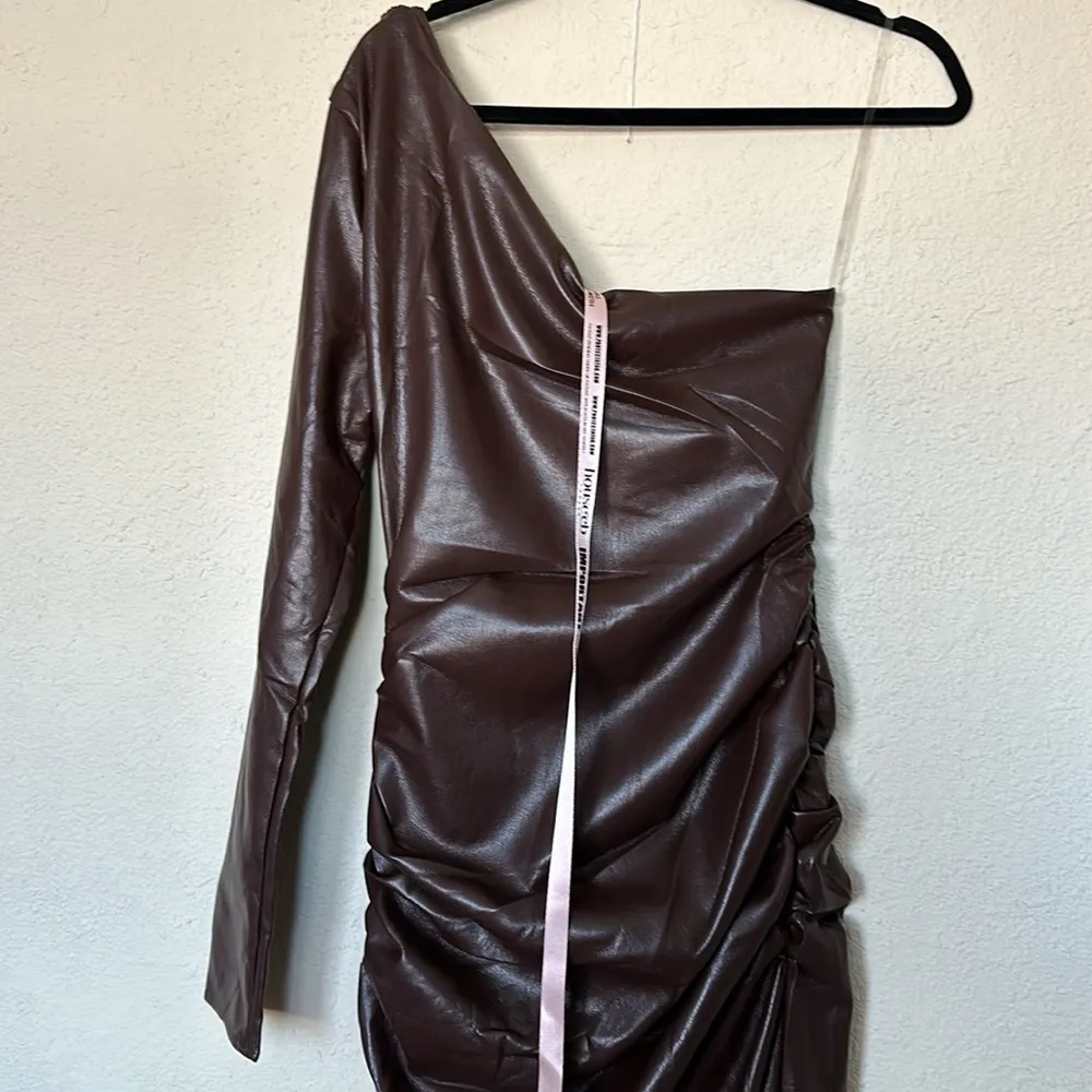 HOUSE OF CB 'Octavia' Cocoa Vegan Leather‎ Maxi Dress NWT size M brown - Image 8