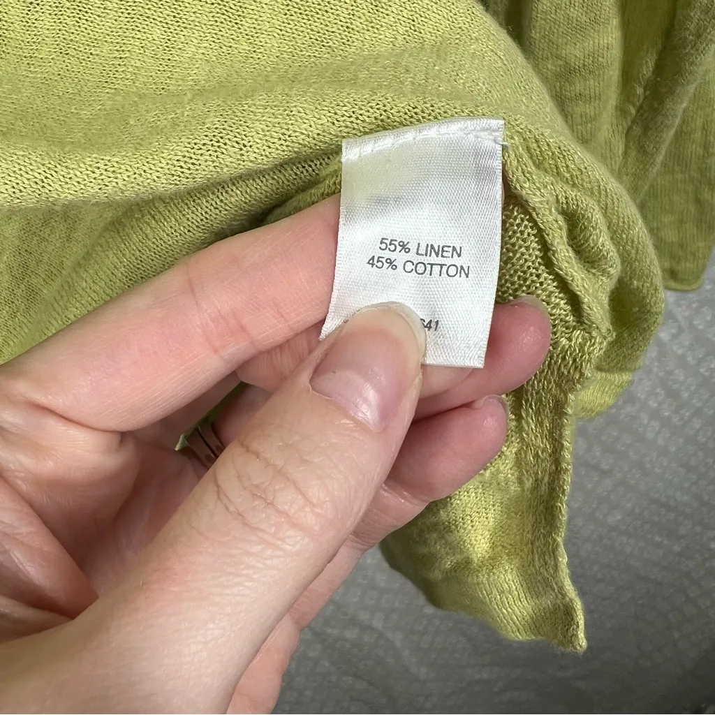 J. Jill Green Linen Blend Long Sleeve Tunic Top Size 1X - Image 3