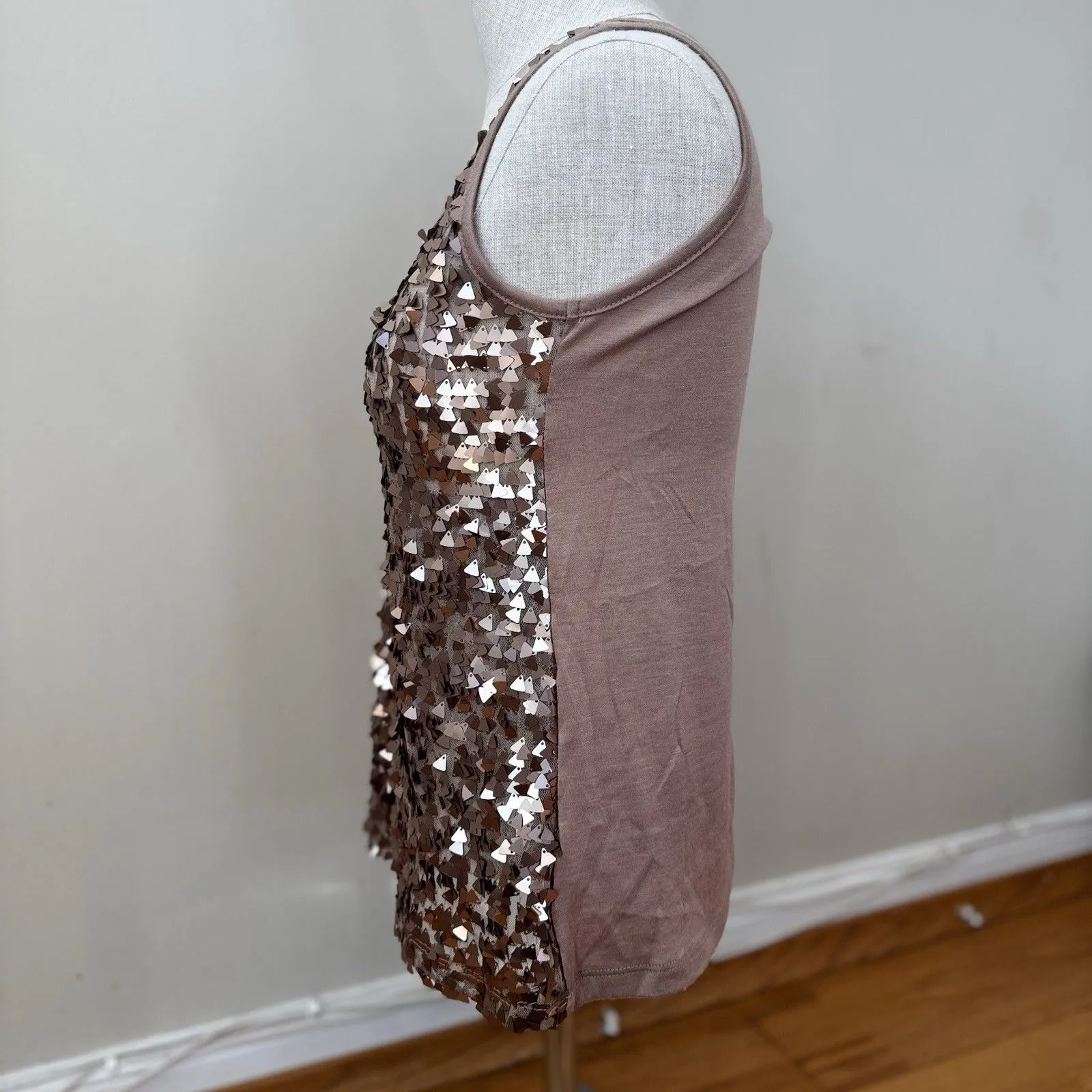 Charlotte Russe Y2K Sequin Tank Top S Party Club Glam Sparkle NYE Disco Cocktail - Image 3