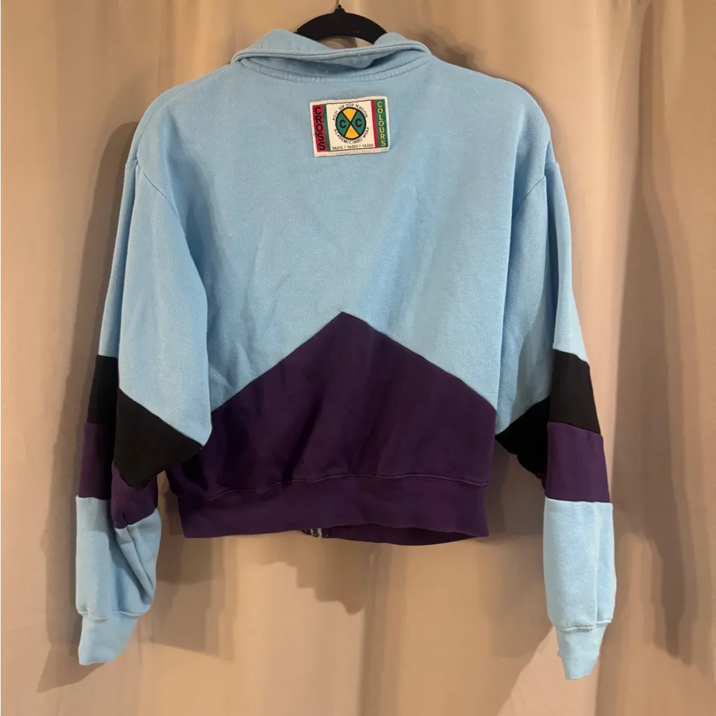 Cross Colours Stylish Blue and Purple Women's Crop Top Jacket Size XS - Image 2