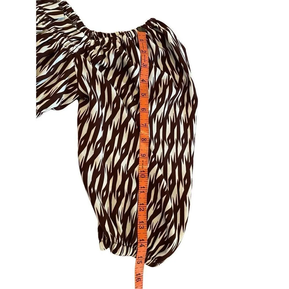 Open Edit Striped Blouse Balloon Sleeve Boat Neck Lightweight ￼ - Image 10