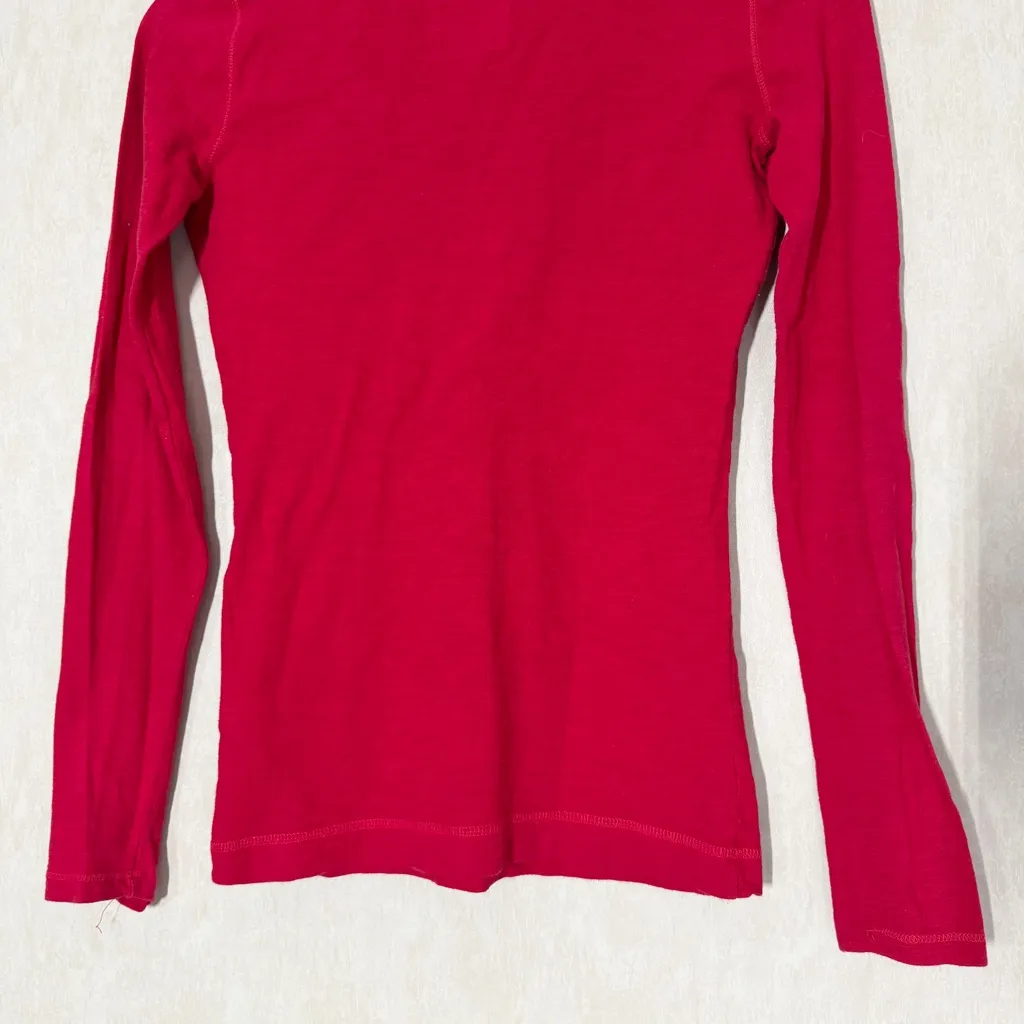 Hollister Women’s Y2K V-Neck Longsleeve Shirt Bella Swan Elena Gilbert in Red S - Image 7
