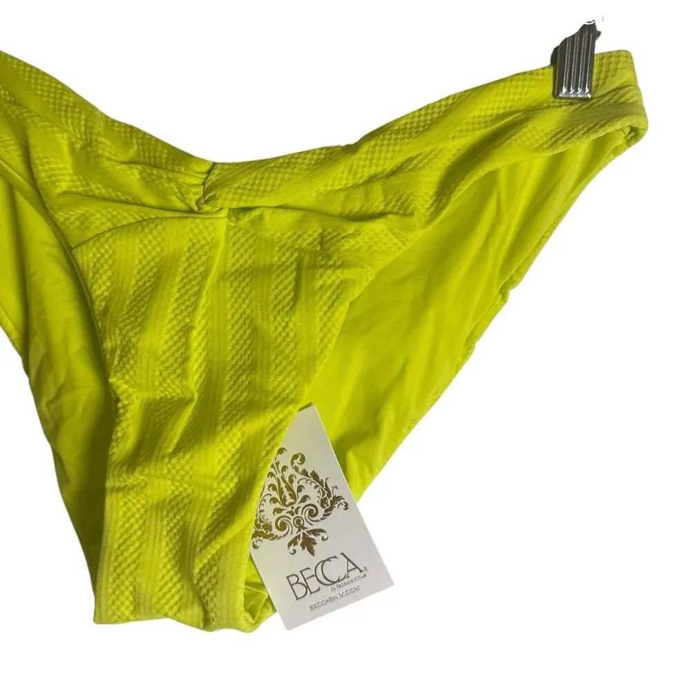 Becca Prima Zesty Lime Twisted Bikini Swimsuit Bottoms Size Large - Image 8