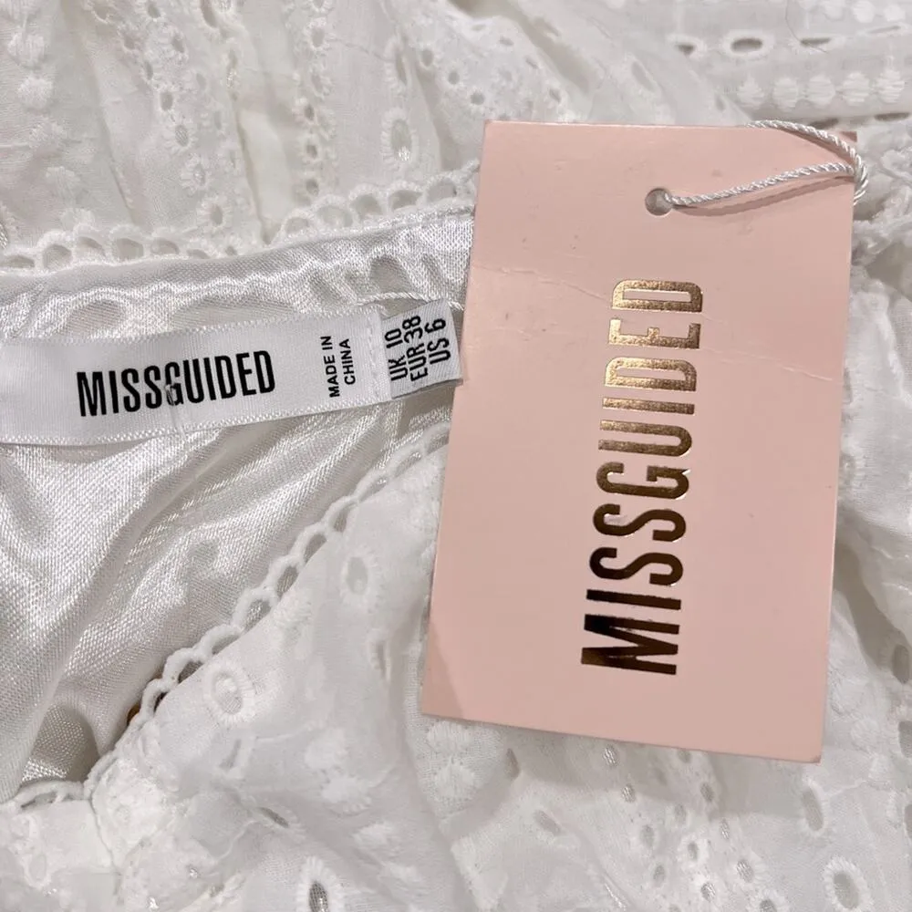 MISGUIDED EYELET WHITE ROMPER SIZE 6 NWT - Image 5