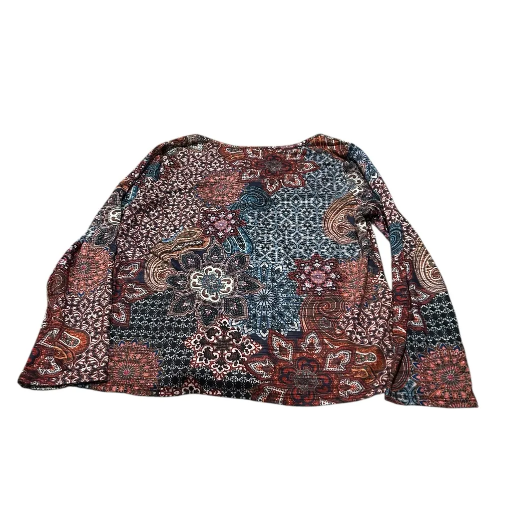 GLORIA VANDERBILT long sleeve bohemian top - Image 4