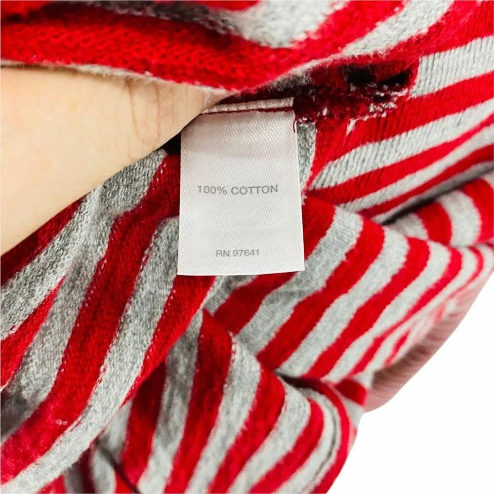 J Jill Red Grey Striped Pullover Long Sleeve Womens Large - Image 8