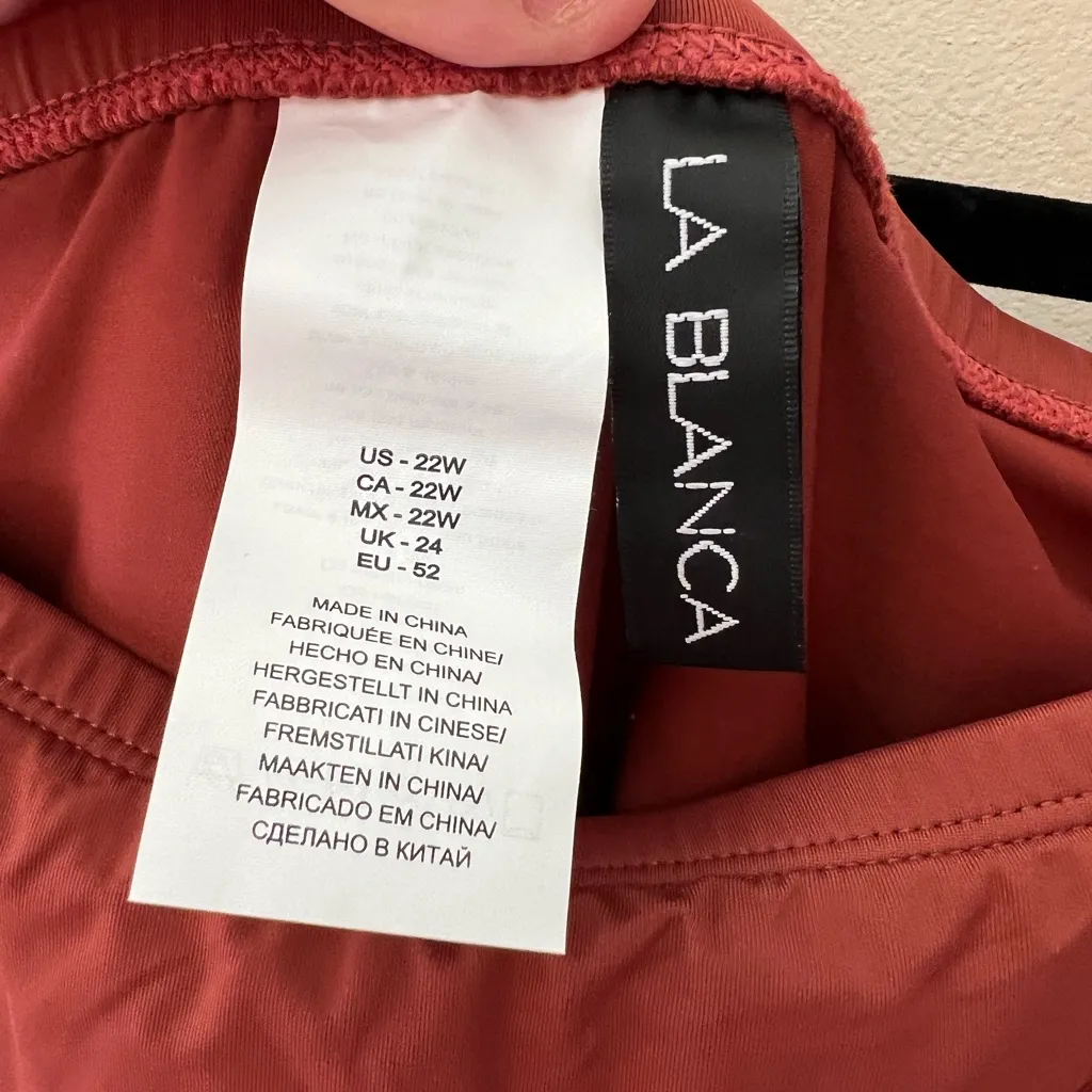 La Blanca Women’s Plus NWOT Swim Bikini Ruffle Bottom Skirt Cinnamon Size 22 - Image 2