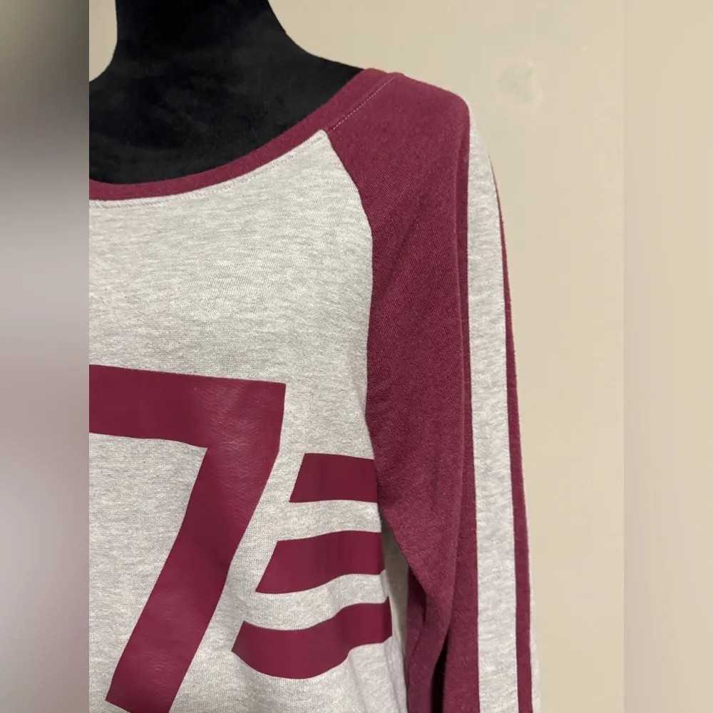 EUC Warner Bros Harry Potter Gray and Burgandy Quidditch Crewneck Sweater size L Red Size L - Image 3