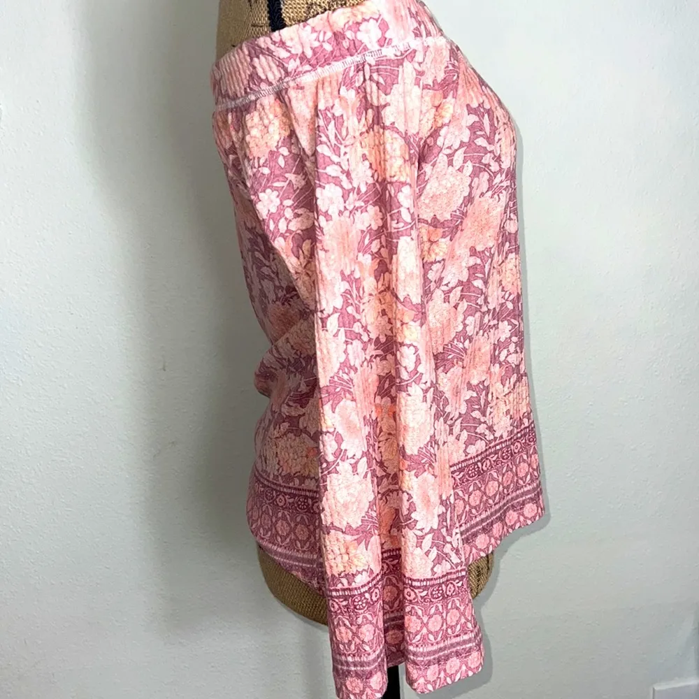 top off the shoulder floral print pink size S - Image 4