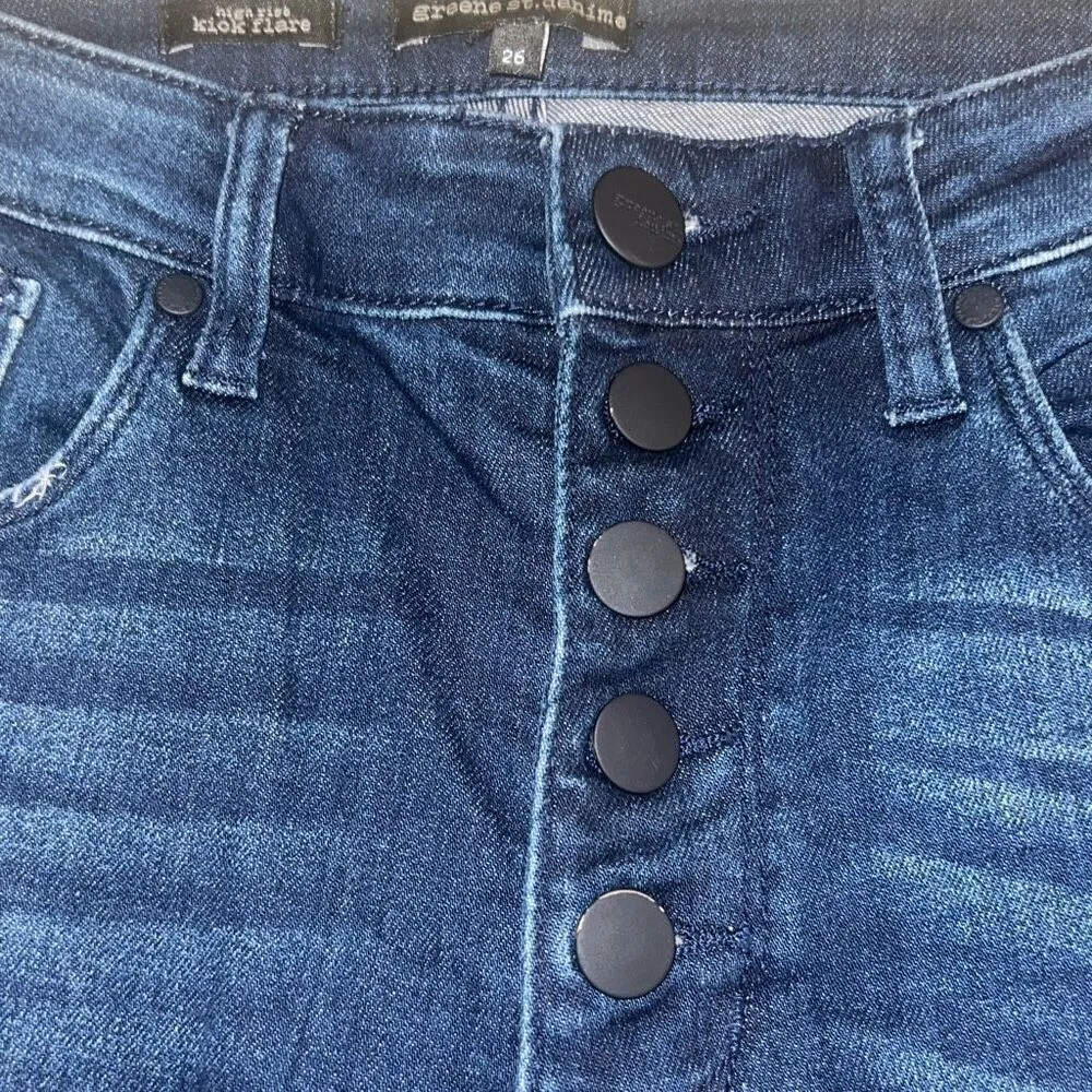 ✨Greene St. Denim Cropped Dark Wash Button - Image 7