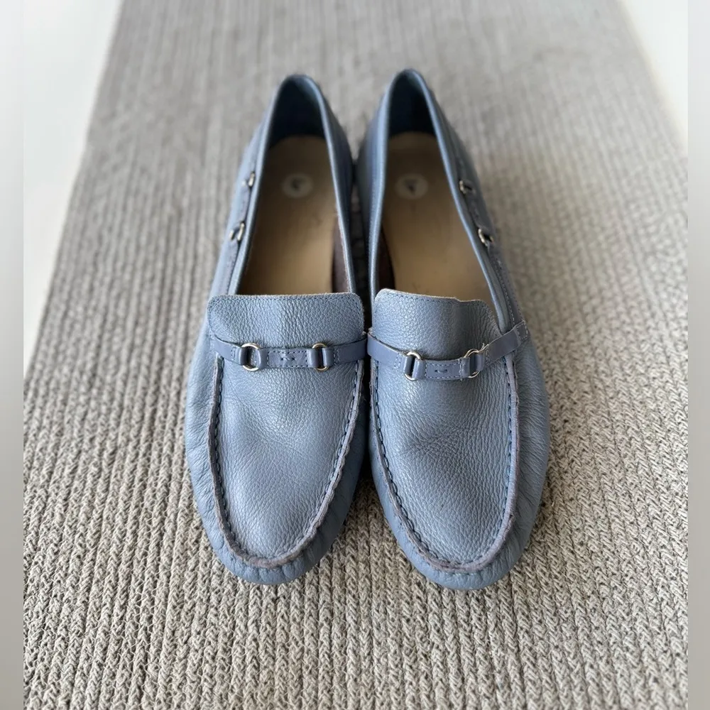 Talbots Light Baby Blue Soft Leather Loafers Size 9 - Image 2