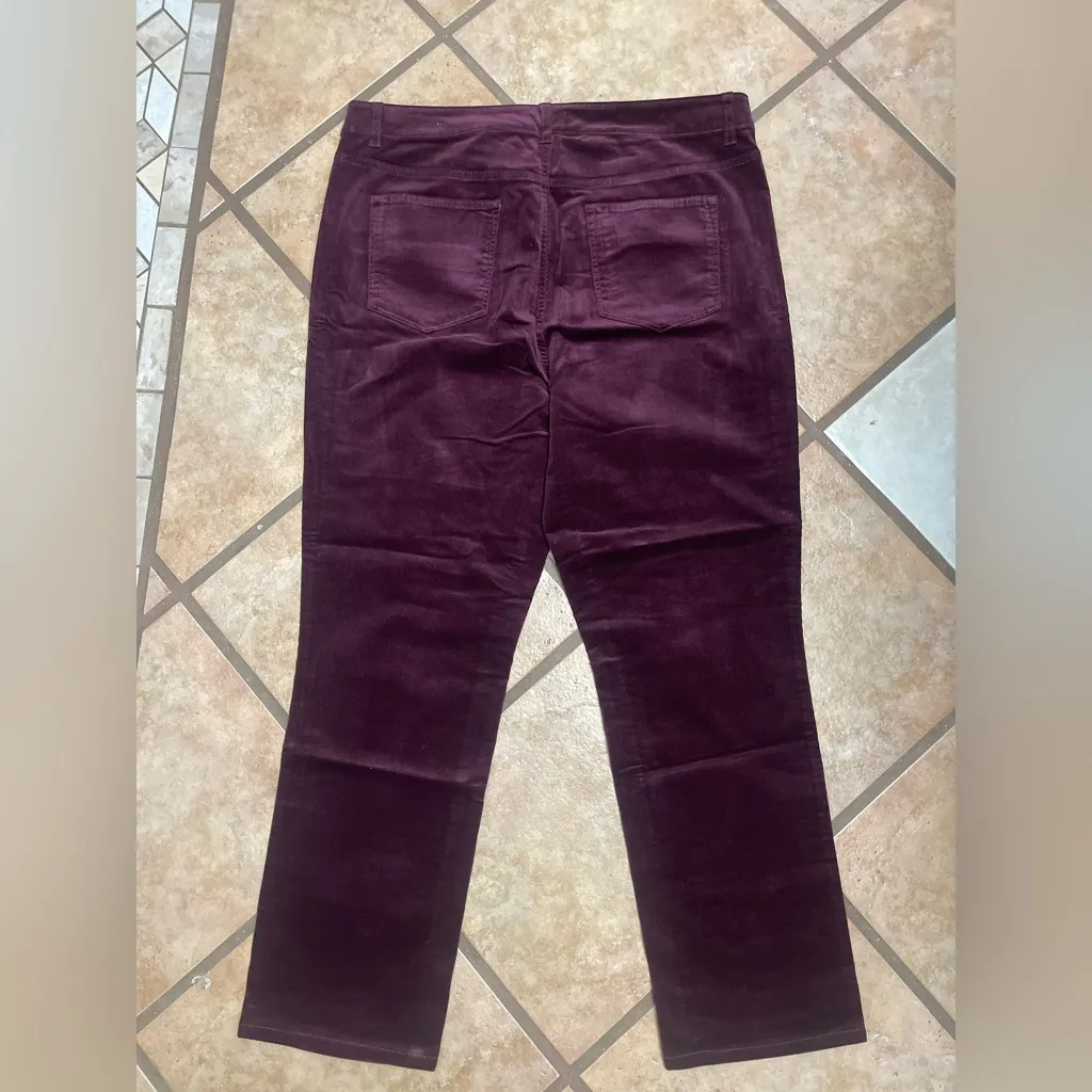 Talbots Deep Red high waisted straight leg Corduroy Trousers - Image 2