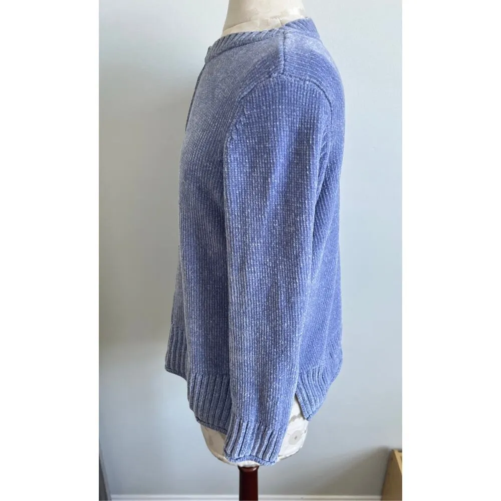 Style & Co  Scoop Neck Soft Knit Long Sleeve Sweater Blue Medium - Image 4