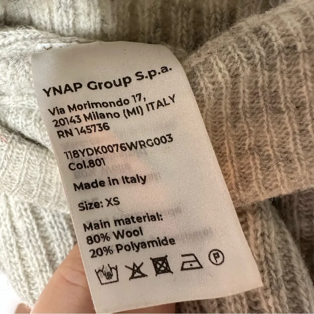 8 by YOOX Grey Wool Ribbed Midi Skirt Size XS Gray - Image 9