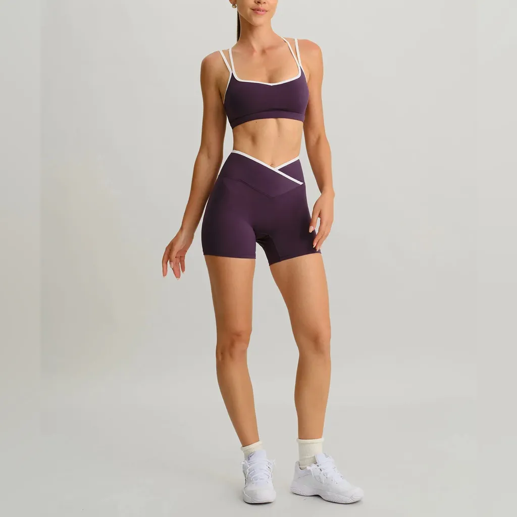 Berlook Activewear Purple Contrast Front - Image 5