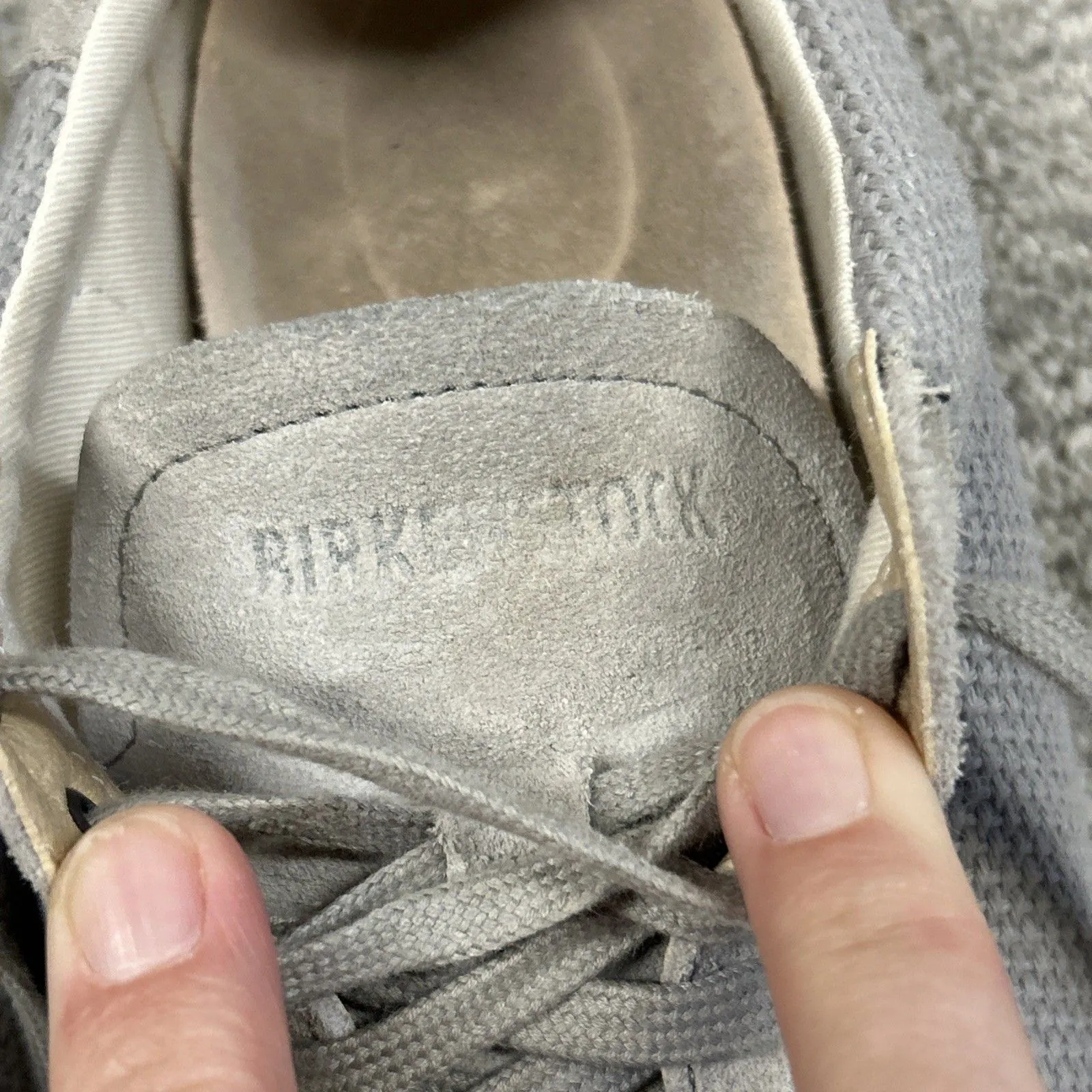 Birkenstock Bend Low Canvas Shoes Womens 6.5 7 Suede Whale Gray Sneaker EU 37 - Image 5