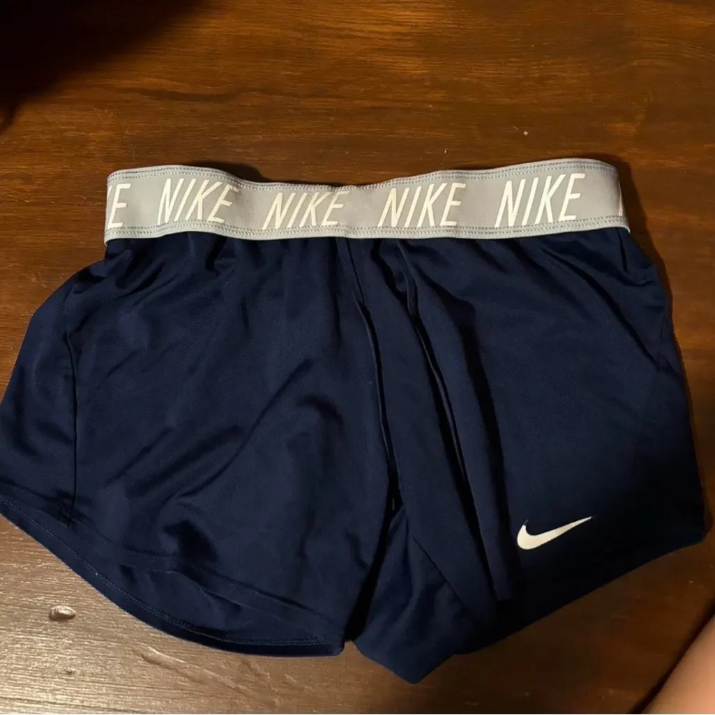 Nike Women's Dark Blue Athletic Shorts - Image 2