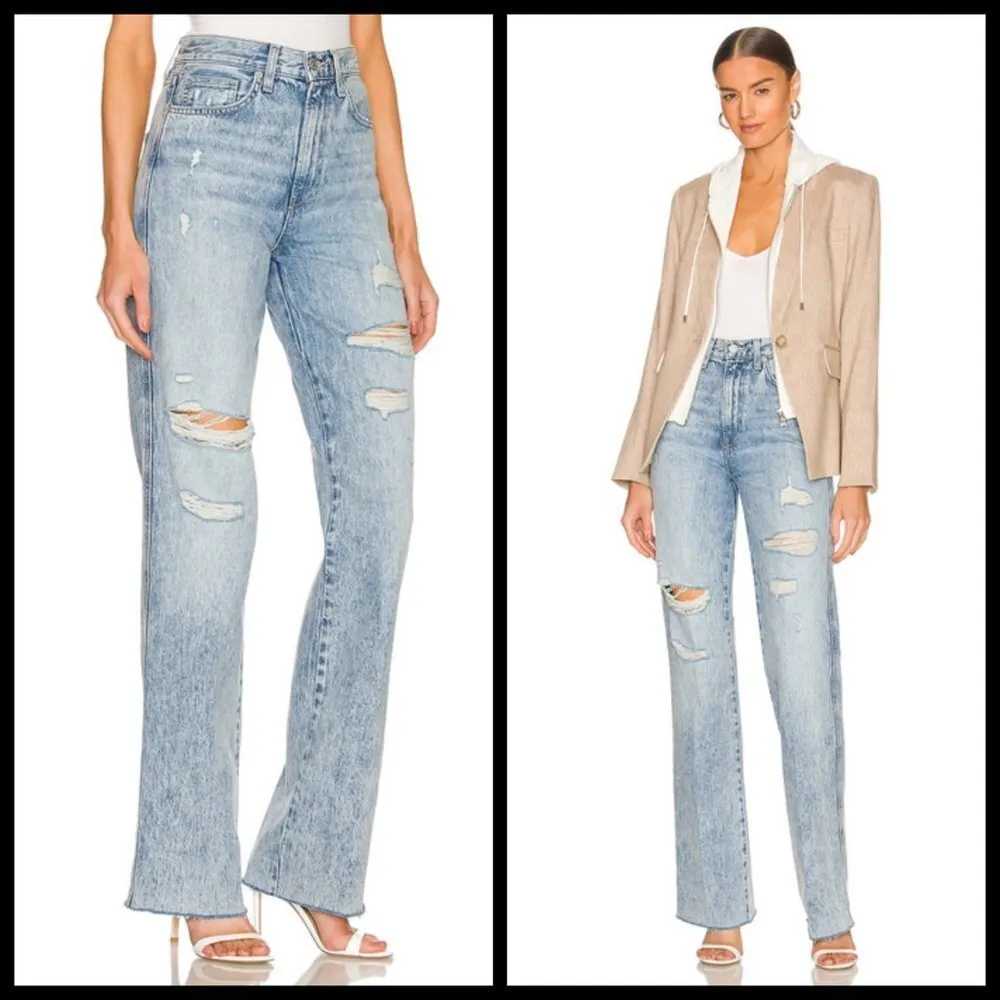 đź’•VERONICA BEARDđź’• Dylan Straight Leg Jeans Distressed Pebble Stone Blue 25 NWT - Image 6