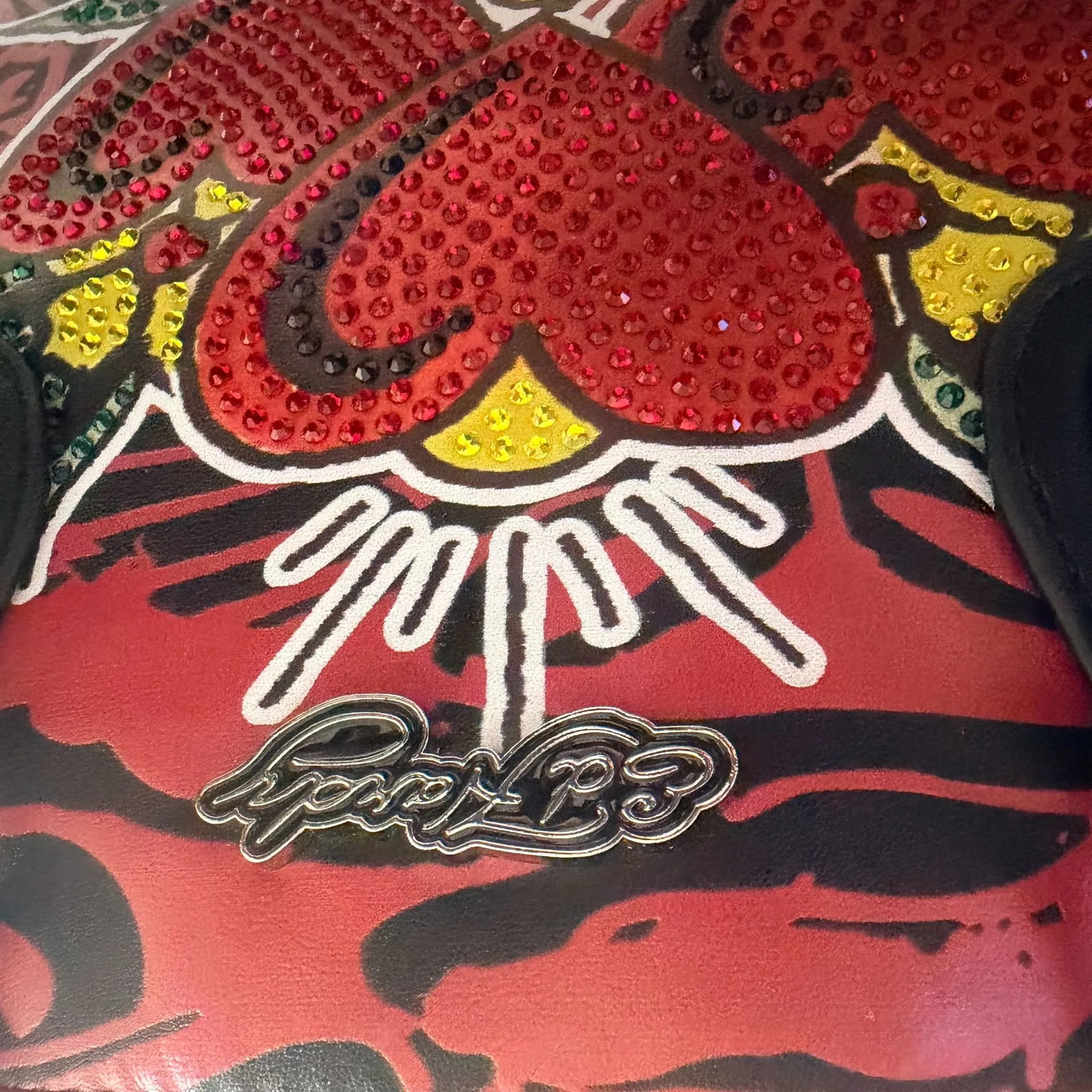 Ed Hardy XL Lunch Tote Bag Thermal Insulated Rhinestone Hearts Tattoo Print NWT - Image 6