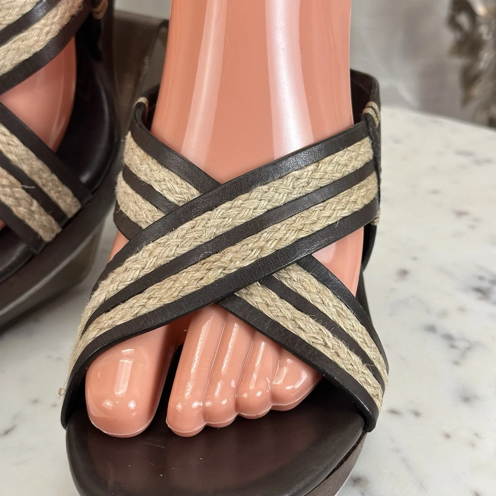 Cole Haan Womens Skylar Slide Open-Toe Cross‎ Straps Sandals Heels SZ 8 B - Image 7