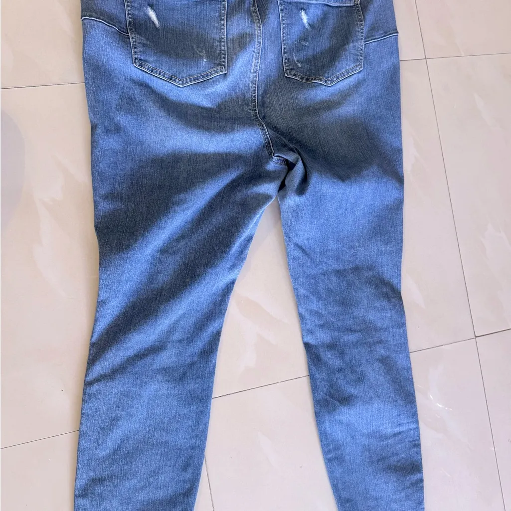 Torrid  Dark Blue Distressed Skinny Jeans - Image 5