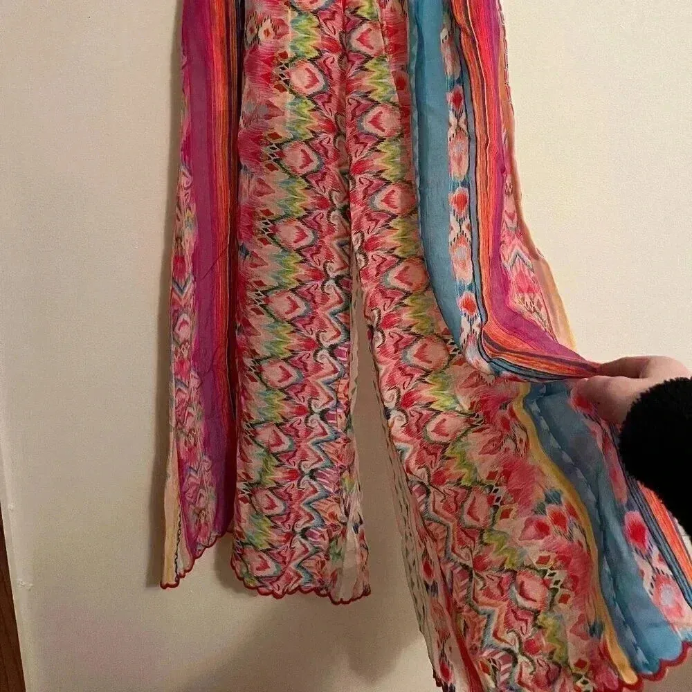 Johnny Was Mariah Printed Smock-Waist Wide Leg Pull-On Pants - Image 5