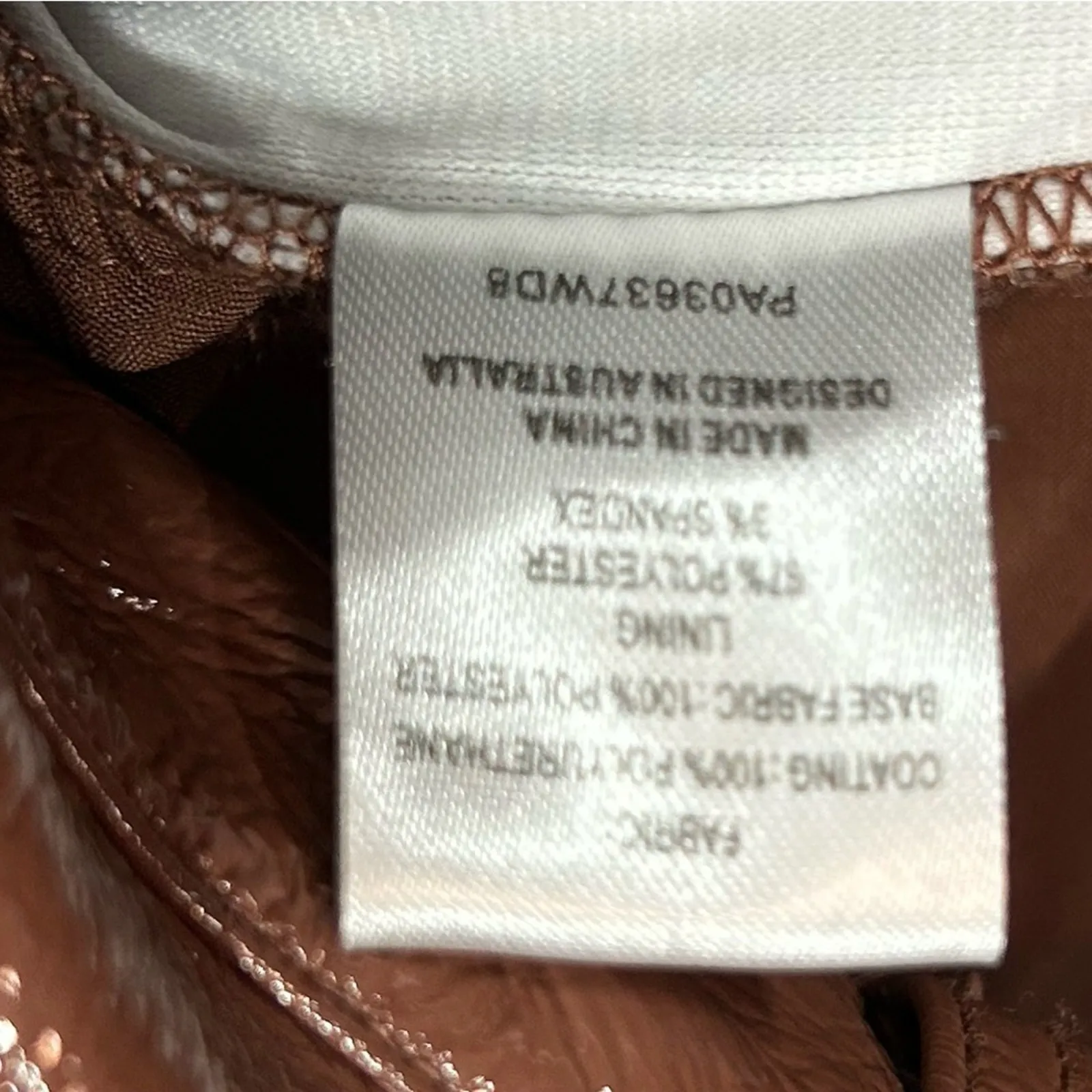 Meshki Oakleigh Cherry Brown Faux Leather Straight Leg Pants High Rise L - Image 11