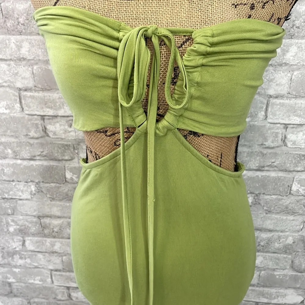 Akira Green Strapless Cutout Dress - Image 2