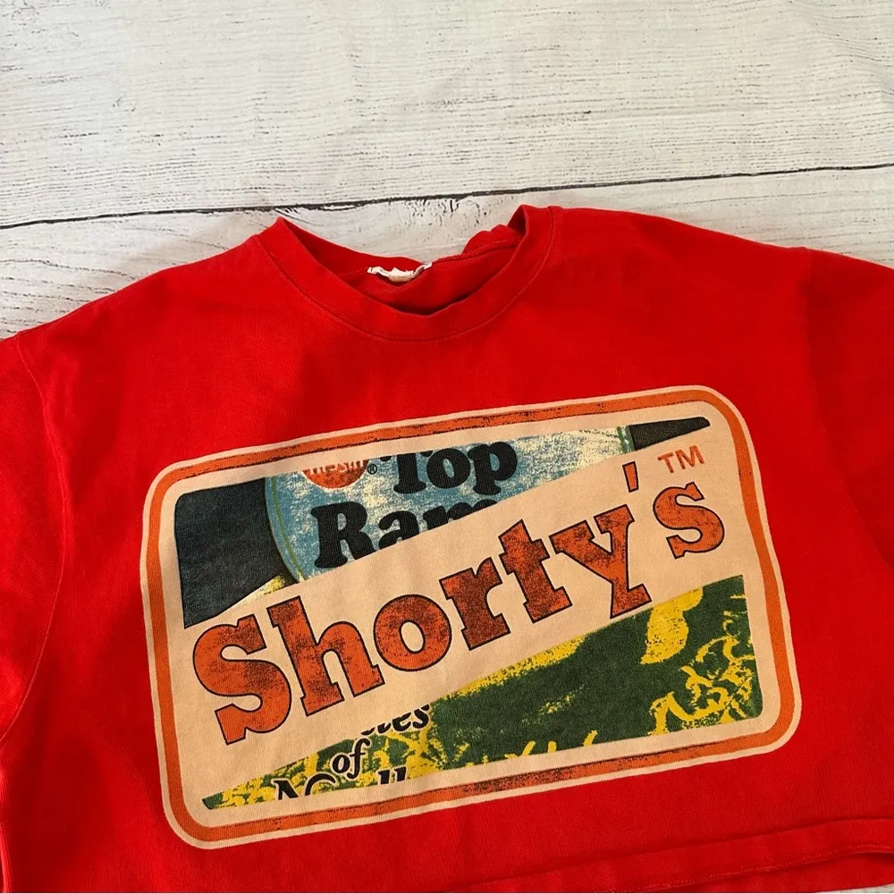 Shorty’s oversized small red short sleeve crop top shirt - Image 6