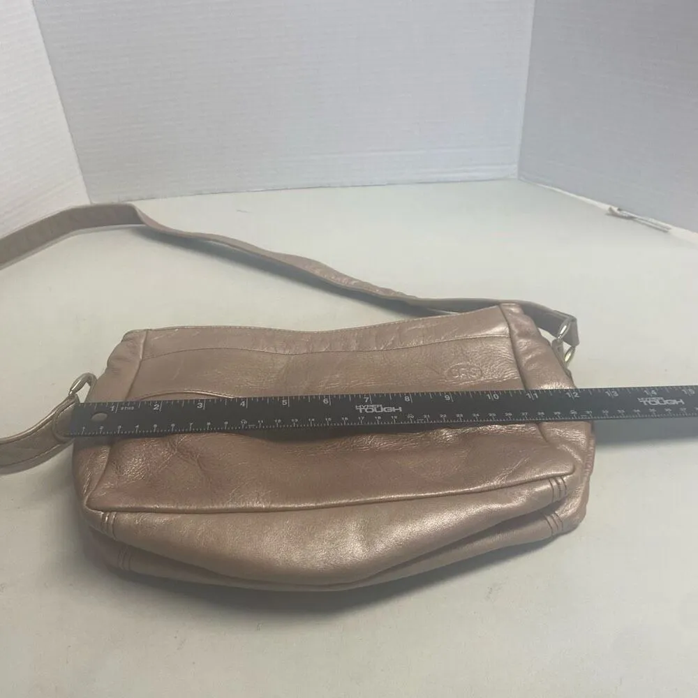 SAS Pebbled Metallic Tan Crossbody Shoulder Bag 10X3X7 Made in USA Tan - Image 7