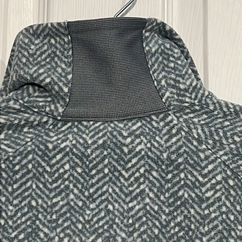 Columbia Blue Gray Pattered 1/4 Zip Fleece Pullover Jacket - Size Large - Image 7