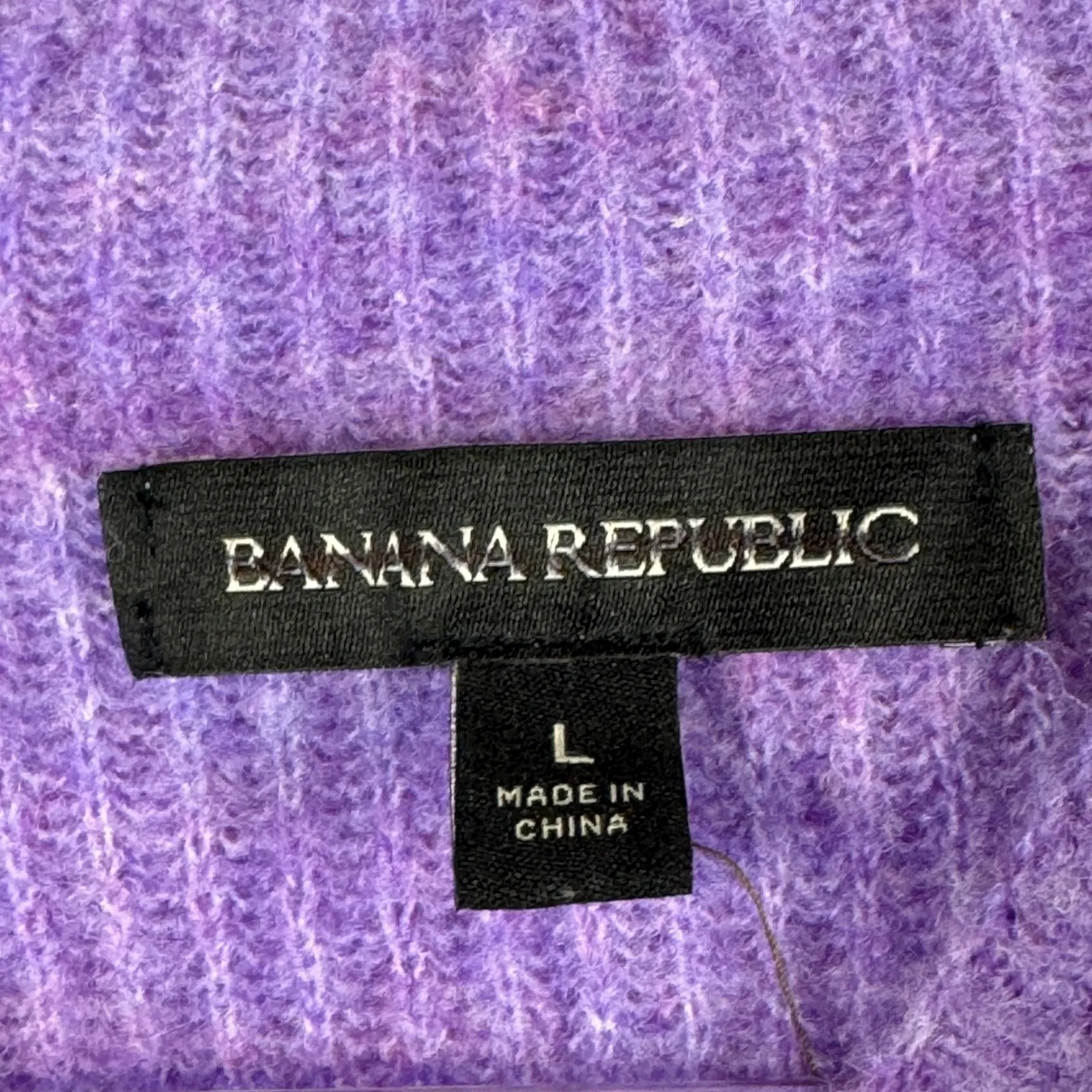 Banana Republic Luxe Wool Blend Ribbed Sweater Lilac Purple Large Capsule Luxury - Image 3