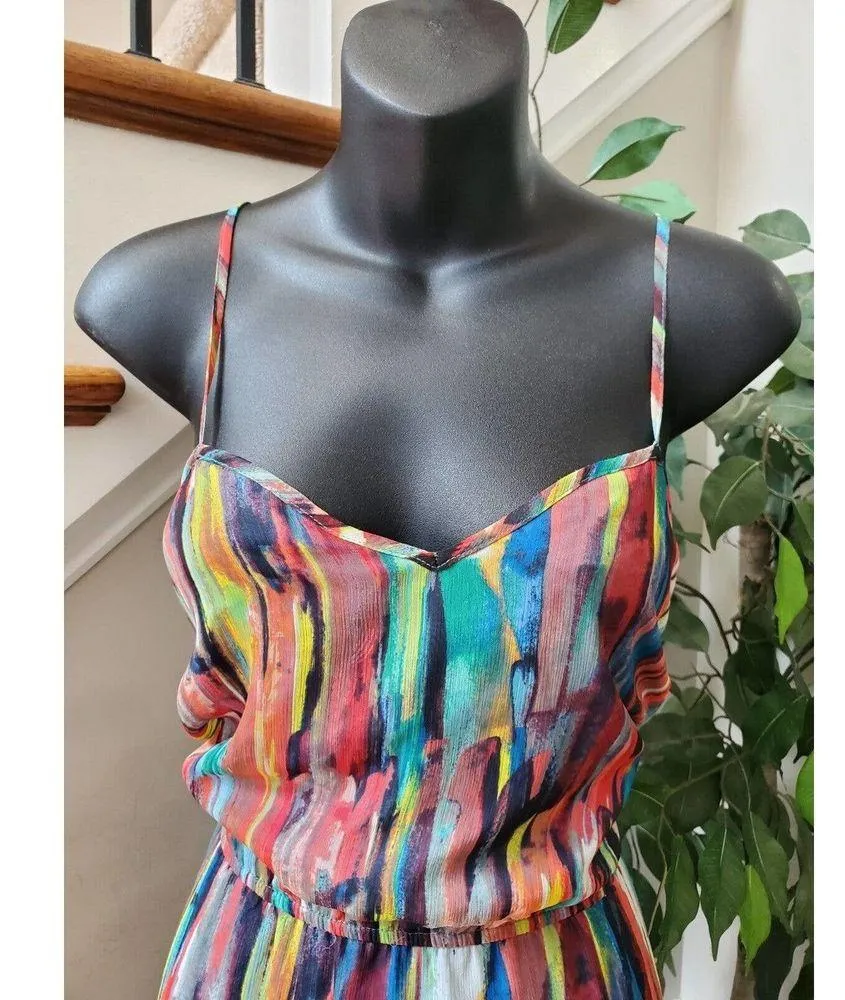 Jack By BB Dakota Multicolor Polyester Sweetheart Neck Sleeveless Maxi Dress 6 - Image 3