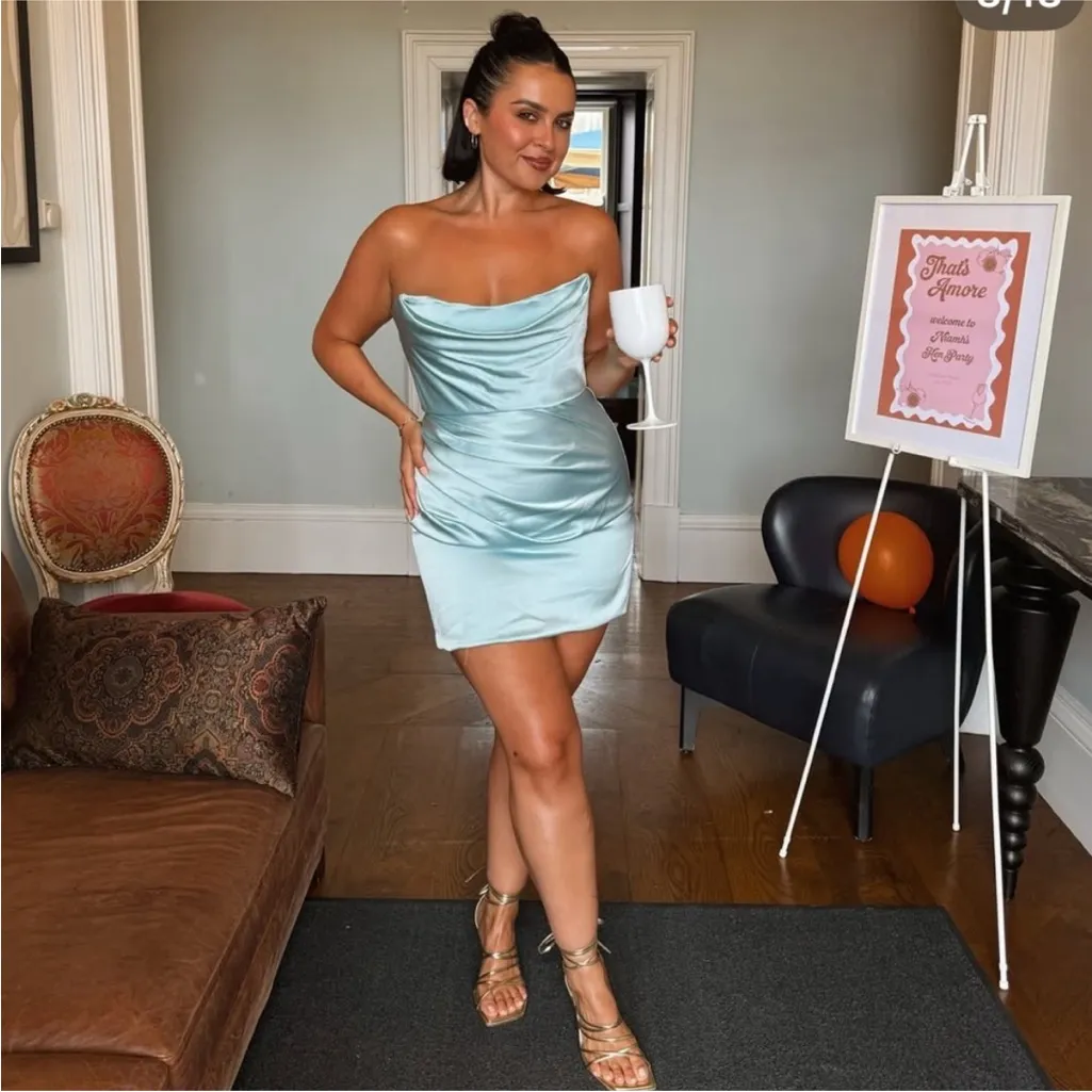 House of CB S Tall  ‘Odelle’ Ocean Blue Strapless Mini Dress‎ NWOT size S - Image 12