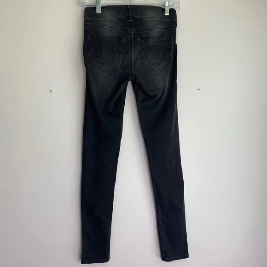 TRUE RELIGION Gray Wash Runway Moto Legging - Image 3