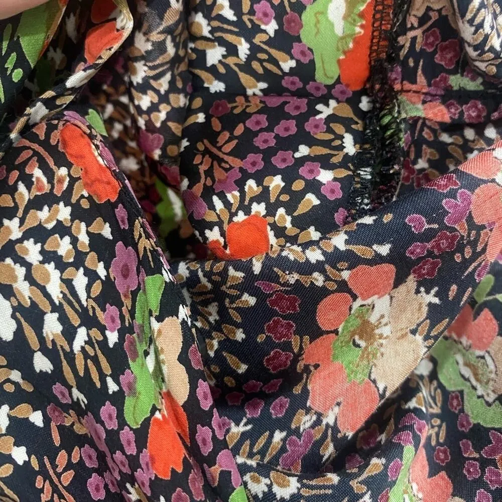 ByTimo | Floral Print Mini Long Sleeve DressSize Small Black - Image 12