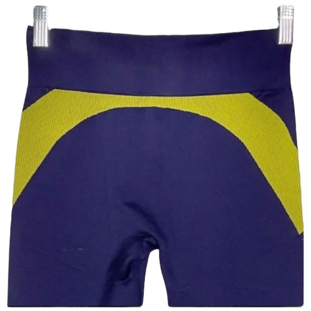 Fabletics x Demi Lovato Leggings Women Small Seamless Printed  Purple Chartreuse - Image 3