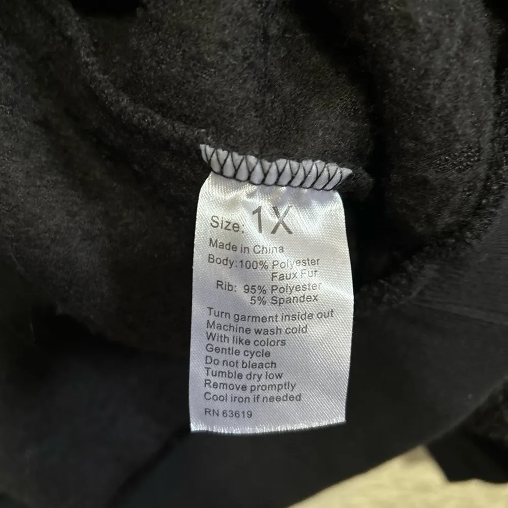 Daisy Fuentes zip up black Sherpa long sleeve sz‎ 1X winter/fall jacket - Image 8